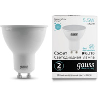 Gauss Лампа Elementary MR16 5.5W 450lm 4100К GU10 LED в каталоге электрики 220.ru, артикул GSS-13626