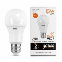 Gauss Лампа Elementary A60 15W 1320lm 3000K E27 LED в каталоге электрики 220.ru, артикул GSS-23215