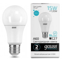 Gauss Лампа Elementary A60 15W 1450lm 4100K E27 LED в каталоге электрики 220.ru, артикул GSS-23225