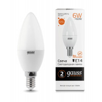 Gauss Лампа Elementary Свеча 6W 420lm 3000K Е14 LED в каталоге электрики 220.ru, артикул GSS-33116