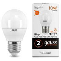 Gauss Лампа Elementary Шар 10W 710lm 3000K Е27 LED в каталоге электрики 220.ru, артикул GSS-53210