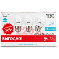Лампа Gauss LED Elementary Globe 6W E27 4100K в каталоге электрики 220.ru, артикул GSS-53226T-1