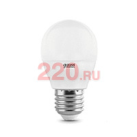 Лампа Gauss LED Elementary Globe 6W E27 4100K в каталоге электрики 220.ru, артикул GSS-53226T-1