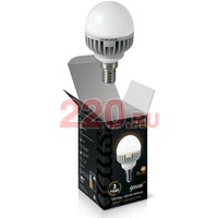 Лампы Gauss светодиодный шар металл 5W E14 2700K, мощность аналогичной лампы накаливания - 60 Вт в каталоге электрики 220.ru, артикул GSS-EB105101105