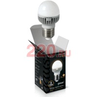 Лампы Gauss светодиодный шар металл 6W E27 2700K, мощность аналогичной лампы накаливания - 60 Вт в каталоге электрики 220.ru, артикул GSS-EB105102106