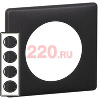 Рамка 4-ная, черная перкаль, Legrand Celiane 2 в каталоге электрики 220.ru, артикул LN-066744