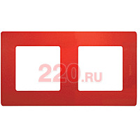 Рамка - 2 поста цвет - красный, Legrand Etika в каталоге электрики 220.ru, артикул LN-672532