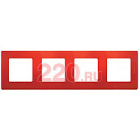 Рамка - 4 поста цвет - красный, Legrand Etika в каталоге электрики 220.ru, артикул LN-672534