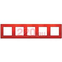 Рамка - 5 постов цвет - красный, Legrand Etika в каталоге электрики 220.ru, артикул LN-672535