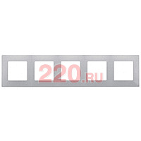 Рамка - 5 постов цвет - алюминий, Legrand Etika в каталоге электрики 220.ru, артикул LN-672555