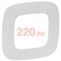 Рамка 1 пост Legrand VALENA ALLURE, белое тиснение в каталоге электрики 220.ru, артикул LN-754371