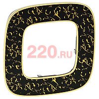 Рамка 1 пост Legrand VALENA ALLURE, черный с золотом в каталоге электрики 220.ru, артикул LN-754431