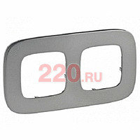 Valena Allure Рамка двойная , полированная сталь в каталоге электрики 220.ru, артикул LN-755502
