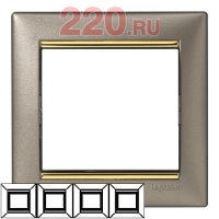 Рамка 4-ая горизонт. Legrand Valena Титан/Золото в каталоге электрики 220.ru, артикул LN-770364