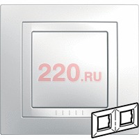 Рамка с декоративным элементом, двойная белый, Schneider Unica в каталоге электрики 220.ru, артикул SCMGU2.004.18
