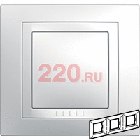 Рамка с декоративным элементом, тройная белый, Schneider Unica в каталоге электрики 220.ru, артикул SCMGU2.006.18