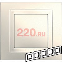 Рамка с декоративным элементом, 5-ная, Schneider Unica в каталоге электрики 220.ru, артикул SCMGU2.010.25