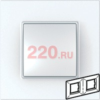 Рамка Уника Квадро двойная белый, Unica Quadro в каталоге электрики 220.ru, артикул SCMGU2.704.18