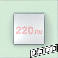 Рамка Уника Квадро 4-ная матов стекло, Unica Quadro в каталоге электрики 220.ru, артикул SCMGU2.708.17