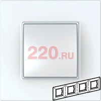 Рамка Уника Квадро 4-ная белый, Unica Quadro в каталоге электрики 220.ru, артикул SCMGU2.708.18