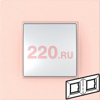 Рамка Уника Квадро двойная роз жемчуг, Unica Quadro в каталоге электрики 220.ru, артикул SCMGU4.704.37