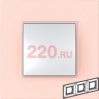 Рамка Уника Квадро тройная роз жемчуг, Unica Quadro в каталоге электрики 220.ru, артикул SCMGU4.706.37