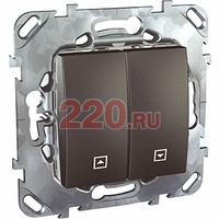 Выключатель для жалюзи, механизмы Unica Schneider в каталоге электрики 220.ru, артикул SCMGU5.208.12ZD