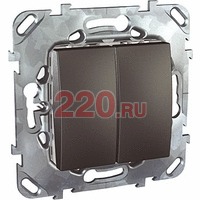 Двухклавишный выключатель (сх.5), механизмы Unica Schneider в каталоге электрики 220.ru, артикул SCMGU5.211.12ZD