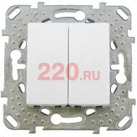 Двухклавишный выключатель (сх.5) белый, механизмы Unica Schneider в каталоге электрики 220.ru, артикул SCMGU5.211.18ZD