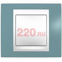 Рамка, одинарная хамелеон синий/ белый, Unica Хамелеон в каталоге электрики 220.ru, артикул SCMGU6.002.873