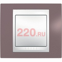 Рамка, одинарная хамелеон лиловый/ белый, Unica Хамелеон в каталоге электрики 220.ru, артикул SCMGU6.002.876