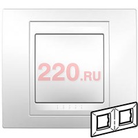 Рамка горизонтальная, двойная хамелеон белый, Unica Хамелеон в каталоге электрики 220.ru, артикул SCMGU6.004.18