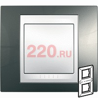 Рамка вертикальная двойная хамелеон шампань/ белый, Unica Хамелеон в каталоге электрики 220.ru, артикул SCMGU6.004V.824
