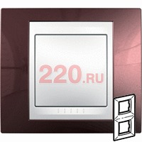 Рамка вертикальная двойная хамелеон терракотовый/ белый, Unica Хамелеон в каталоге электрики 220.ru, артикул SCMGU6.004V.851