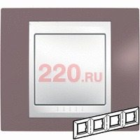 Рамка горизонтальная, 4-ная хамелеон лиловый/ белый, Unica Хамелеон в каталоге электрики 220.ru, артикул SCMGU6.008.876