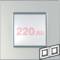 Рамка Уника Квадро двойная серебро, Unica Quadro в каталоге электрики 220.ru, артикул SCMGU6.704.55