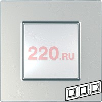Рамка Уника Квадро тройная серебро, Unica Quadro в каталоге электрики 220.ru, артикул SCMGU6.706.55