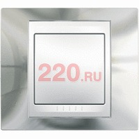 Рамка одинарная сереб беж вставка, Unica Хамелеон в каталоге электрики 220.ru, артикул SCMGU66.002.510