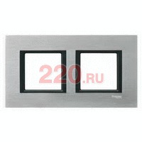 Рамка двойная серебристый алюминий, Unica Class в каталоге электрики 220.ru, артикул SCMGU68.004.7A1