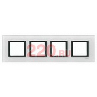 Рамка 4-ная белое стекло, Unica Class в каталоге электрики 220.ru, артикул SCMGU68.008.7C2