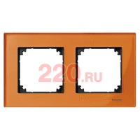 Рамка двойная Стекло Оранжевый кальцит, Merten M-Elegance в каталоге электрики 220.ru, артикул SCMTN404202