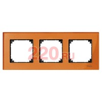 Рамка тройная Стекло Оранжевый кальцит, Merten M-Elegance в каталоге электрики 220.ru, артикул SCMTN404302