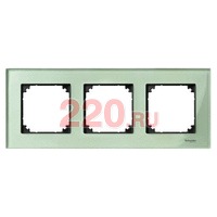 Рамка тройная Стекло Зеленое кальцит, Merten M-Elegance в каталоге электрики 220.ru, артикул SCMTN404304