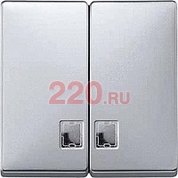 Клавиша двойная с/п выключателя (переключателя, кнопки) двухклавишного алюминий, Merten SD в каталоге электрики 220.ru, артикул SCMTN413560