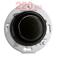диммер поворотный (проходной, нажатие — переключение) для электромагнитных трансформаторов Thomas Hoof 20-500Вт бакелит, цвет - черный в каталоге электрики 220.ru, артикул TH-173062