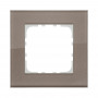 Рамка 1-постовая, натуральное стекло, цвет серо-коричневый LK80, LK60 в каталоге электрики 220.ru, артикул 844119-1