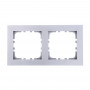 Рамка 2-постовая (двойная) цвет серебристый металлик, FLAT, 153х82х10 мм в каталоге электрики 220.ru, артикул 844203-1