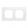 Рамка 2-постовая, натуральное стекло, цвет белый  LK80, LK60 в каталоге электрики 220.ru, артикул 844213-1