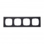 Рамка 4-постовая (черный бархат) FLAT, 295х82х10 мм в каталоге электрики 220.ru, артикул 844408-1