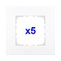 Рамка 5-постовая, натуральное стекло, цвет белый LK80, LK60 в каталоге электрики 220.ru, артикул 844513-1